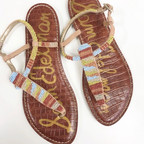 Sam Edelman | Beaded T-Strap Sandals - Picture 9 of 11